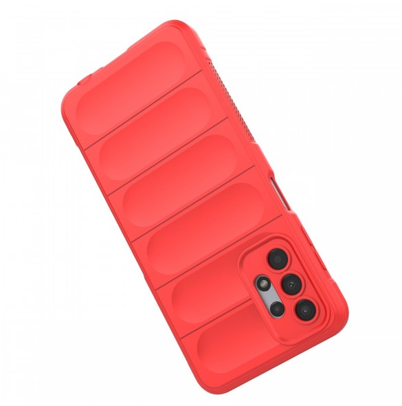 Magic Shield Case-fodral för Samsung Galaxy A13 5G flexibelt pansarskal rött