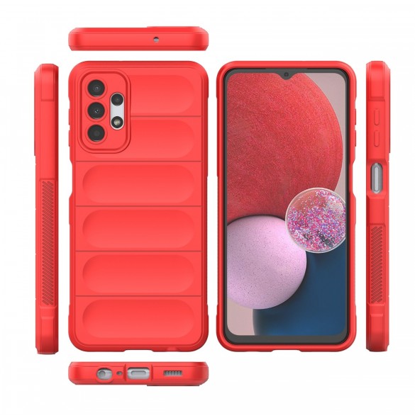 Magic Shield Case-fodral för Samsung Galaxy A13 5G flexibelt pansarskal rött