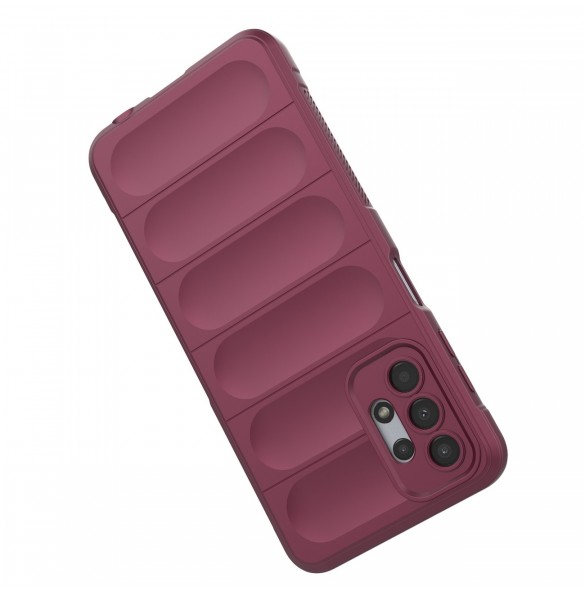 Magic Shield Fodral för Samsung Galaxy A13 5G flexibelt vinrött pansarskal