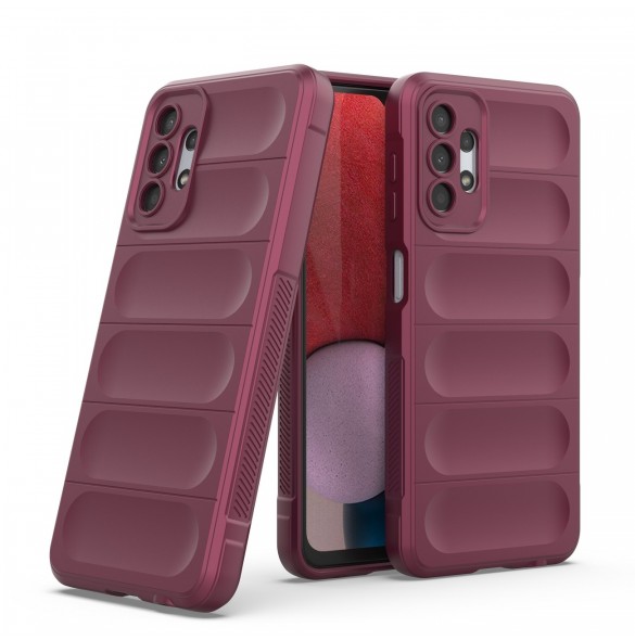 Magic Shield Fodral för Samsung Galaxy A13 5G flexibelt vinrött pansarskal