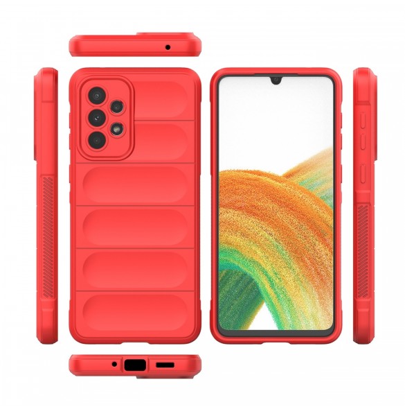 Magic Shield Fodral till Samsung Galaxy A33 5G flexibelt pansarskal rött