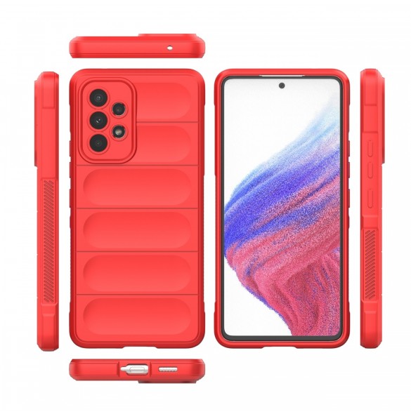 Magic Shield Fodral till Samsung Galaxy A53 5G flexibelt pansarskal rött