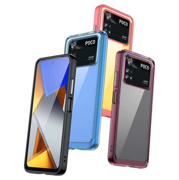Outer Space Case för Xiaomi Poco M4 Pro-fodral med en flexibel ram blå