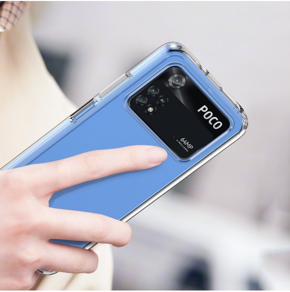 Outer Space Case för Xiaomi Poco M4 Pro-fodral med en flexibel ram blå