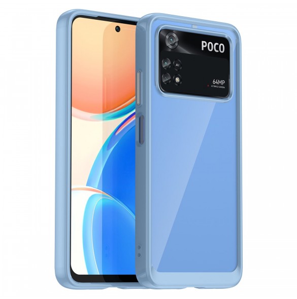 Outer Space Case för Xiaomi Poco M4 Pro-fodral med en flexibel ram blå