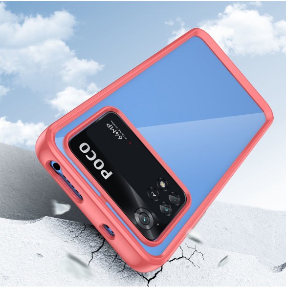 Outer Space Case Xiaomi Poco M4 Pro skal med en flexibel ram röd
