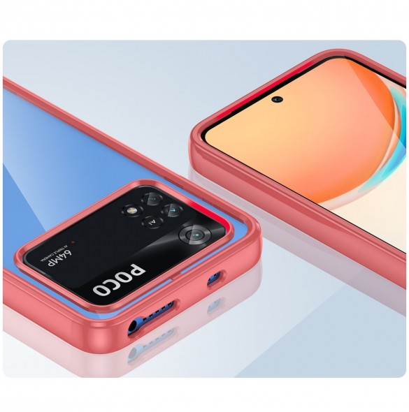 Outer Space Case Xiaomi Poco M4 Pro skal med en flexibel ram röd