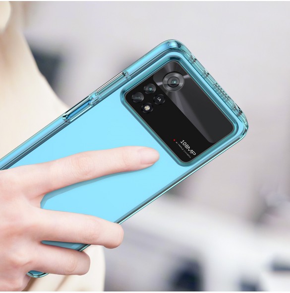 Outer Space Fodral för Xiaomi Poco X4 Pro 5G skal med en flexibel ram blå