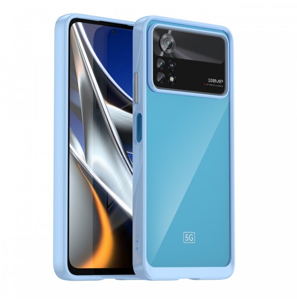 Outer Space Fodral för Xiaomi Poco X4 Pro 5G skal med en flexibel ram blå