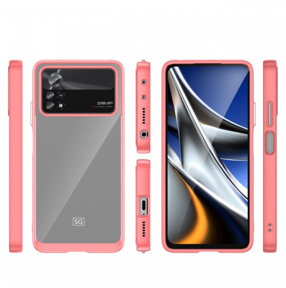 Outer Space Case Xiaomi Poco X4 Pro 5G skal med en flexibel ram röd
