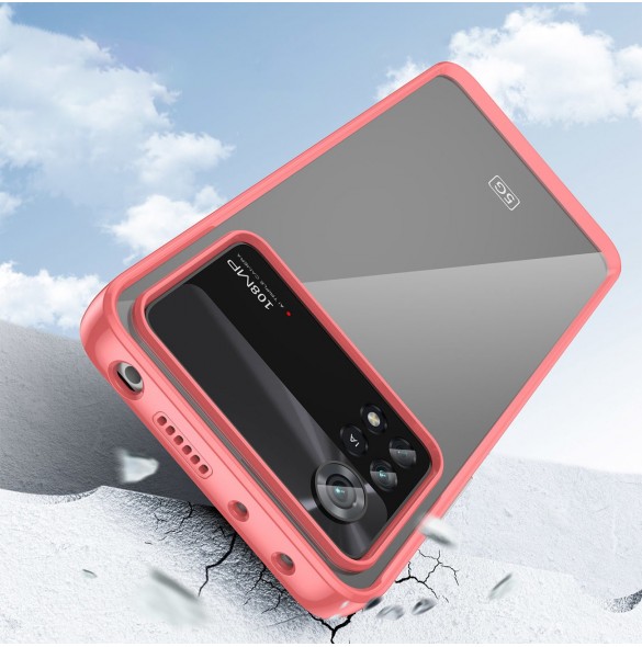 Outer Space Case Xiaomi Poco X4 Pro 5G skal med en flexibel ram röd
