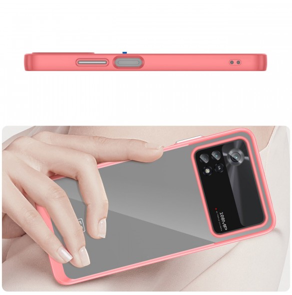 Outer Space Case Xiaomi Poco X4 Pro 5G skal med en flexibel ram röd