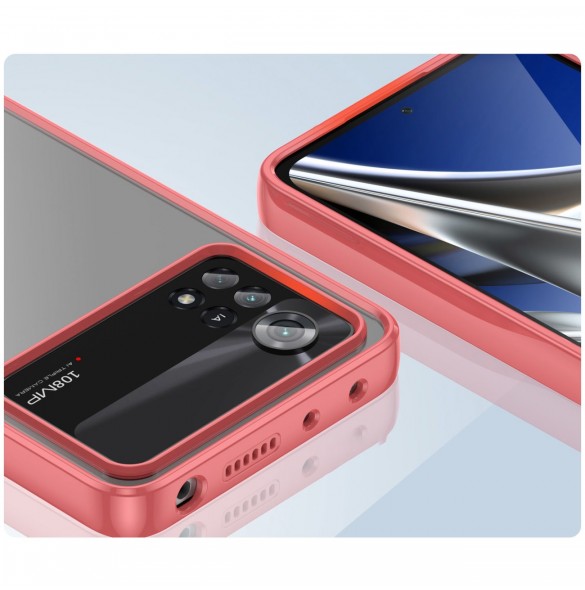 Outer Space Case Xiaomi Poco X4 Pro 5G skal med en flexibel ram röd
