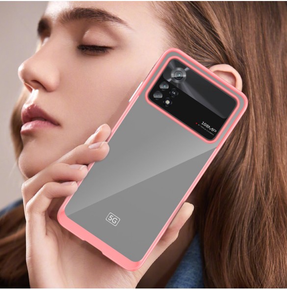 Outer Space Case Xiaomi Poco X4 Pro 5G skal med en flexibel ram röd
