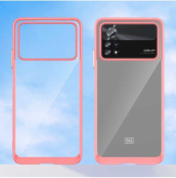 Outer Space Case Xiaomi Poco X4 Pro 5G skal med en flexibel ram röd