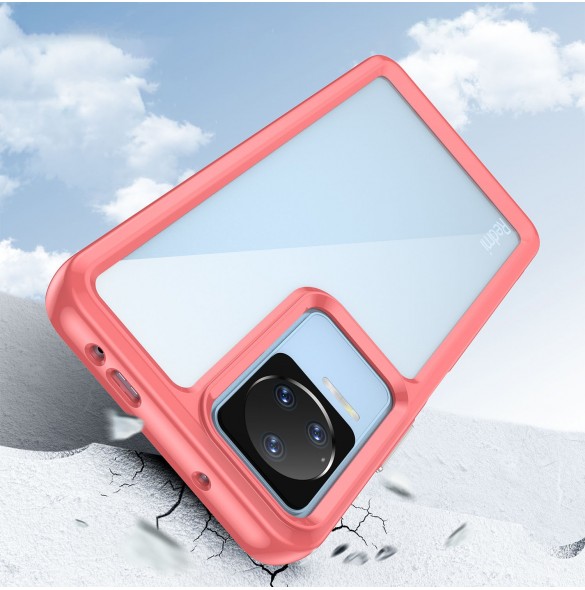 Outer Space Case Xiaomi Poco F4 5G skal med en flexibel ram röd