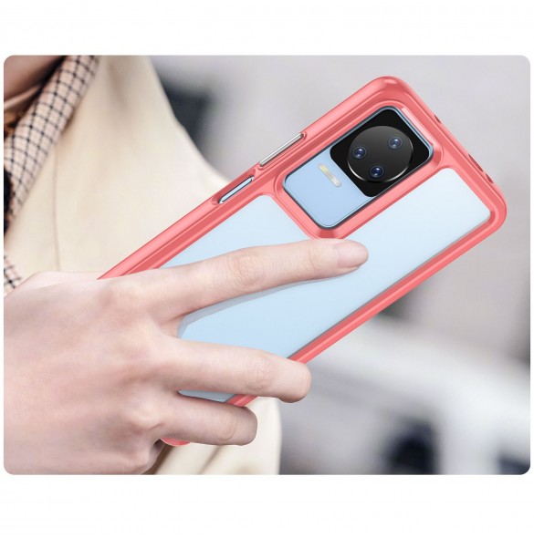 Outer Space Case Xiaomi Poco F4 5G skal med en flexibel ram röd