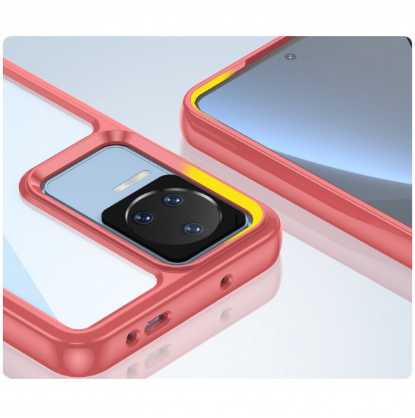 Outer Space Case Xiaomi Poco F4 5G skal med en flexibel ram röd