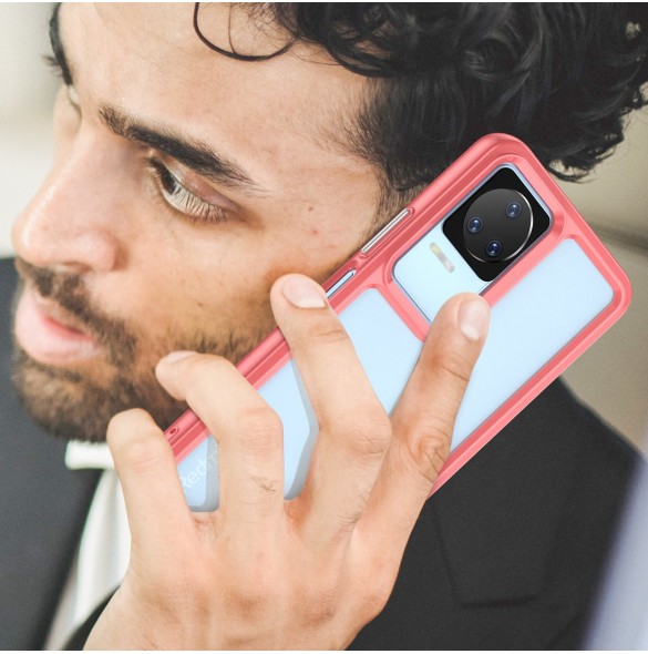 Outer Space Case Xiaomi Poco F4 5G skal med en flexibel ram röd