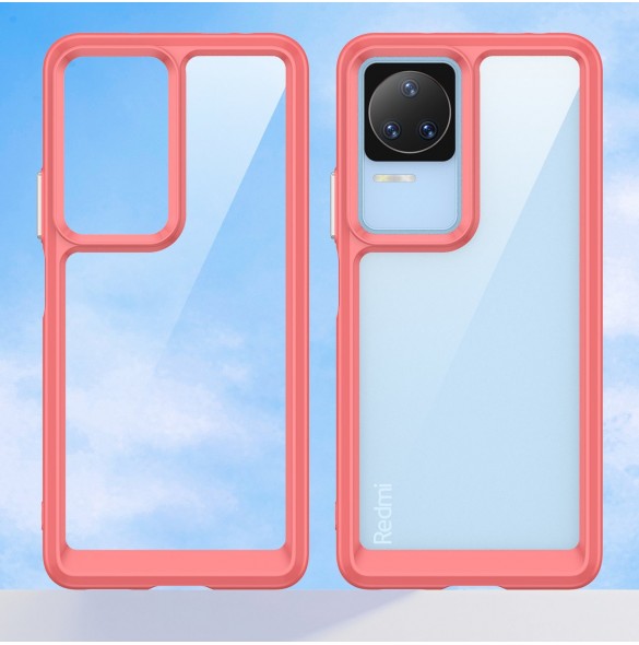 Outer Space Case Xiaomi Poco F4 5G skal med en flexibel ram röd