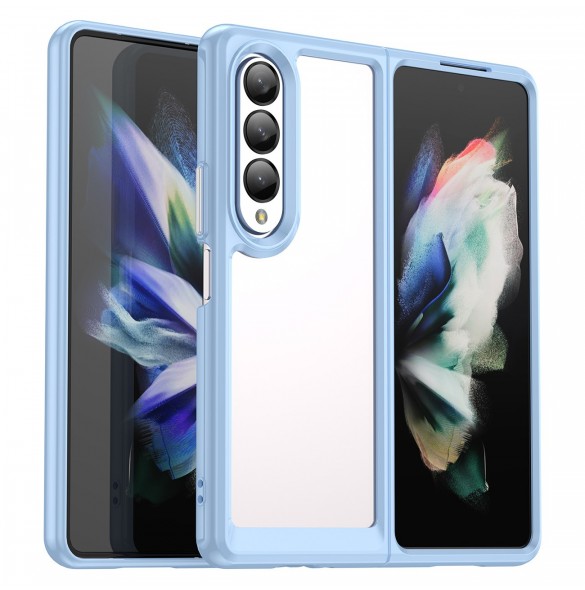 Outer Space Fodral för Samsung Galaxy Z Fold 3 skal med en flexibel ram blå