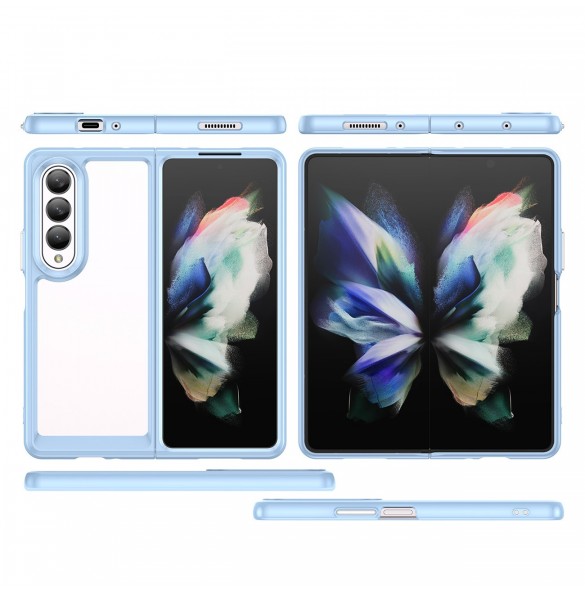 Outer Space Fodral för Samsung Galaxy Z Fold 3 skal med en flexibel ram blå