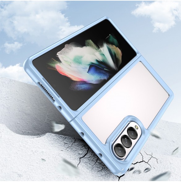 Outer Space Fodral för Samsung Galaxy Z Fold 3 skal med en flexibel ram blå