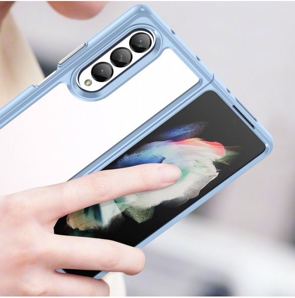 Outer Space Fodral för Samsung Galaxy Z Fold 3 skal med en flexibel ram blå