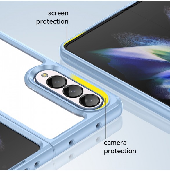 Outer Space Fodral för Samsung Galaxy Z Fold 3 skal med en flexibel ram blå