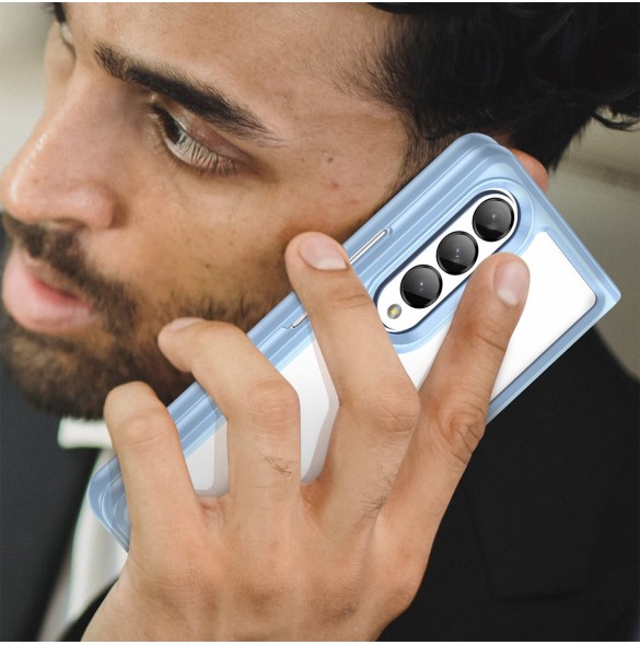 Outer Space Fodral för Samsung Galaxy Z Fold 3 skal med en flexibel ram blå