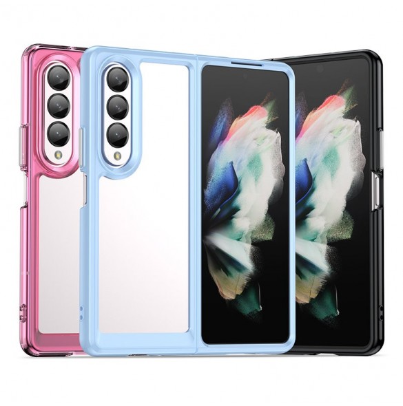 Outer Space Fodral för Samsung Galaxy Z Fold 3 skal med en flexibel ram blå