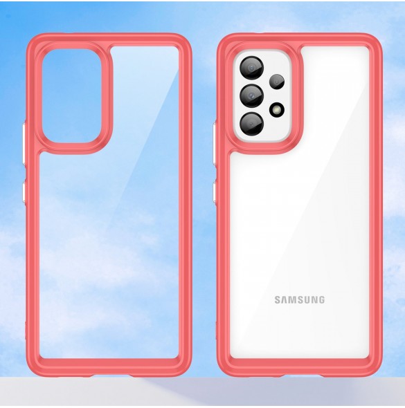 Outer Space Fodral för Samsung Galaxy A53 5G skal med en flexibel ram röd