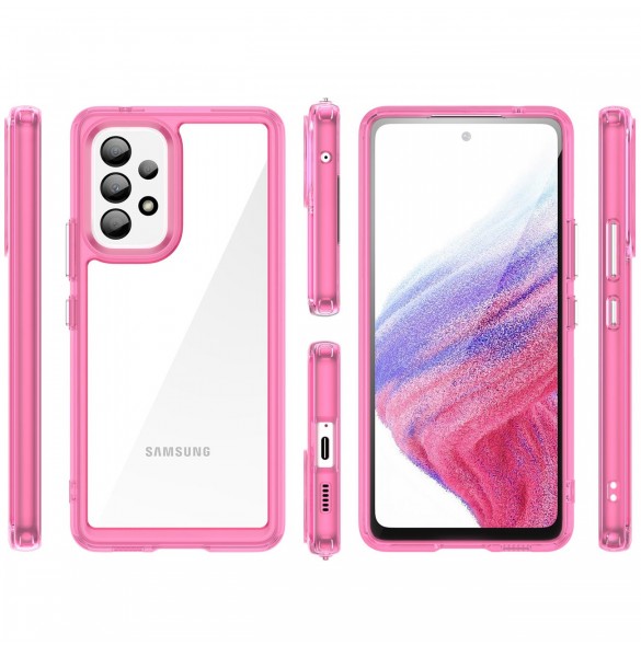 Outer Space Fodral för Samsung Galaxy A53 5G skal med en flexibel ram rosa