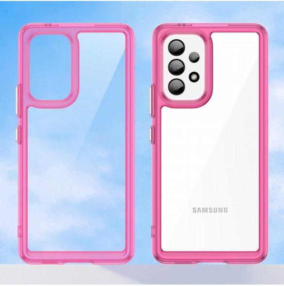 Outer Space Fodral för Samsung Galaxy A53 5G skal med en flexibel ram rosa