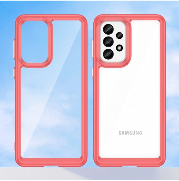 Outer Space Fodral för Samsung Galaxy A33 5G skal med en flexibel ram röd