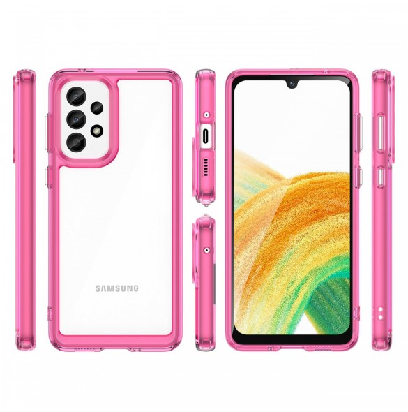 Outer Space Fodral för Samsung Galaxy A33 5G skal med en flexibel ram rosa