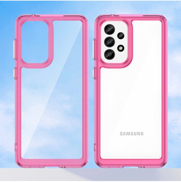 Outer Space Fodral för Samsung Galaxy A33 5G skal med en flexibel ram rosa