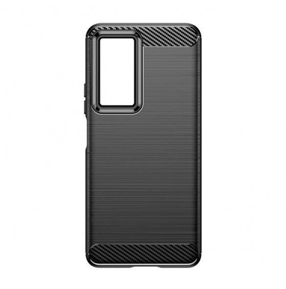 Carbon Case för Xiaomi Poco F4 5G flexibel silikon kolfodral svart