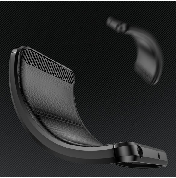 Carbon Case för Xiaomi Poco F4 5G flexibel silikon kolfodral svart