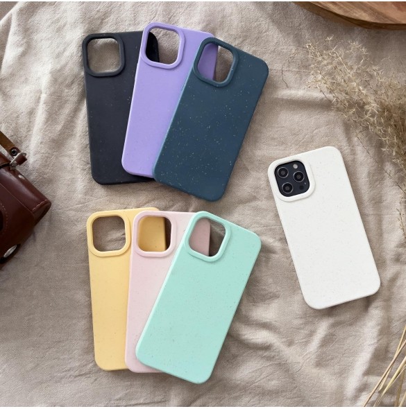 Eco Case fodral för iPhone 14 Pro silikonnedbrytbart skal lila