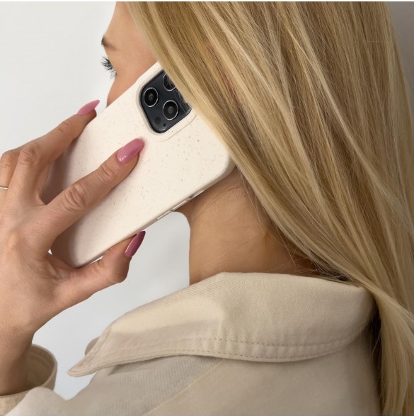 Eco Case fodral till iPhone 14 Pro silikonnedbrytbart skal vitt