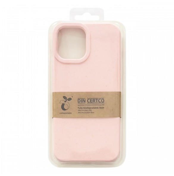 Eco Case fodral för iPhone 14 Pro Max silikonnedbrytbart skal rosa