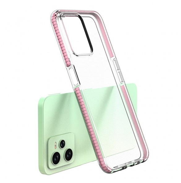 Spring Case fodral för Realme C35 silikonöverdrag med ram ljusrosa