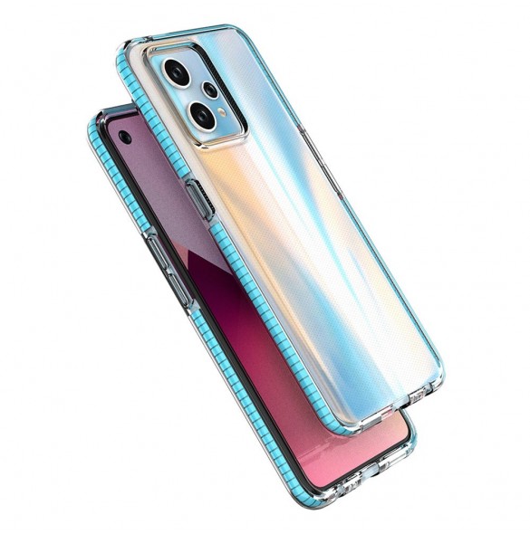Spring Case för Realme 9 Pro+ / Realme 9 silikonöverdrag med ram ljusrosa