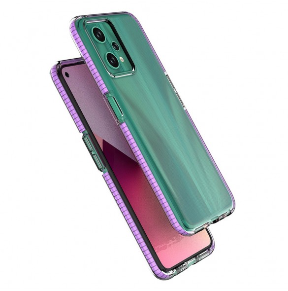 Spring Case för Realme 9 Pro silikonöverdrag med ram ljusrosa