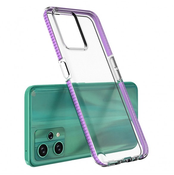 Spring Case för Realme 9 Pro silikonöverdrag med ram ljusblå