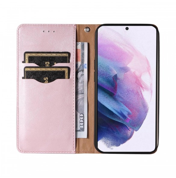 Magnet Strap Case Fodral För Samsung Galaxy A23 5G Flip Wallet Mini Lanyard Stand Rosa