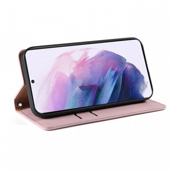 Magnet Strap Case Fodral För Samsung Galaxy A23 5G Flip Wallet Mini Lanyard Stand Rosa
