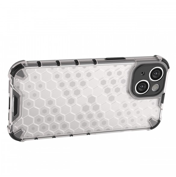 Honeycomb-fodral för iPhone 14 pansarhybridskal transparent