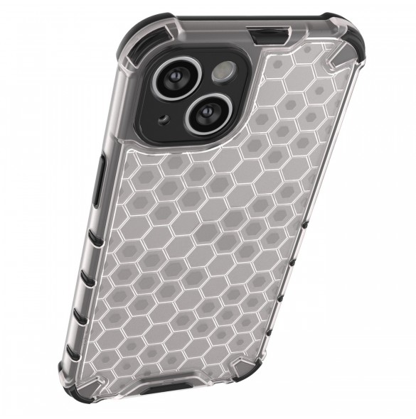 Honeycomb-fodral för iPhone 14 pansarhybridskal transparent